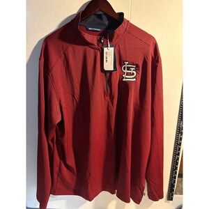 Cutter & Buck St. Louis Cardinals Virtue Eco Micro Stripe Quarter Zip Mens XXL